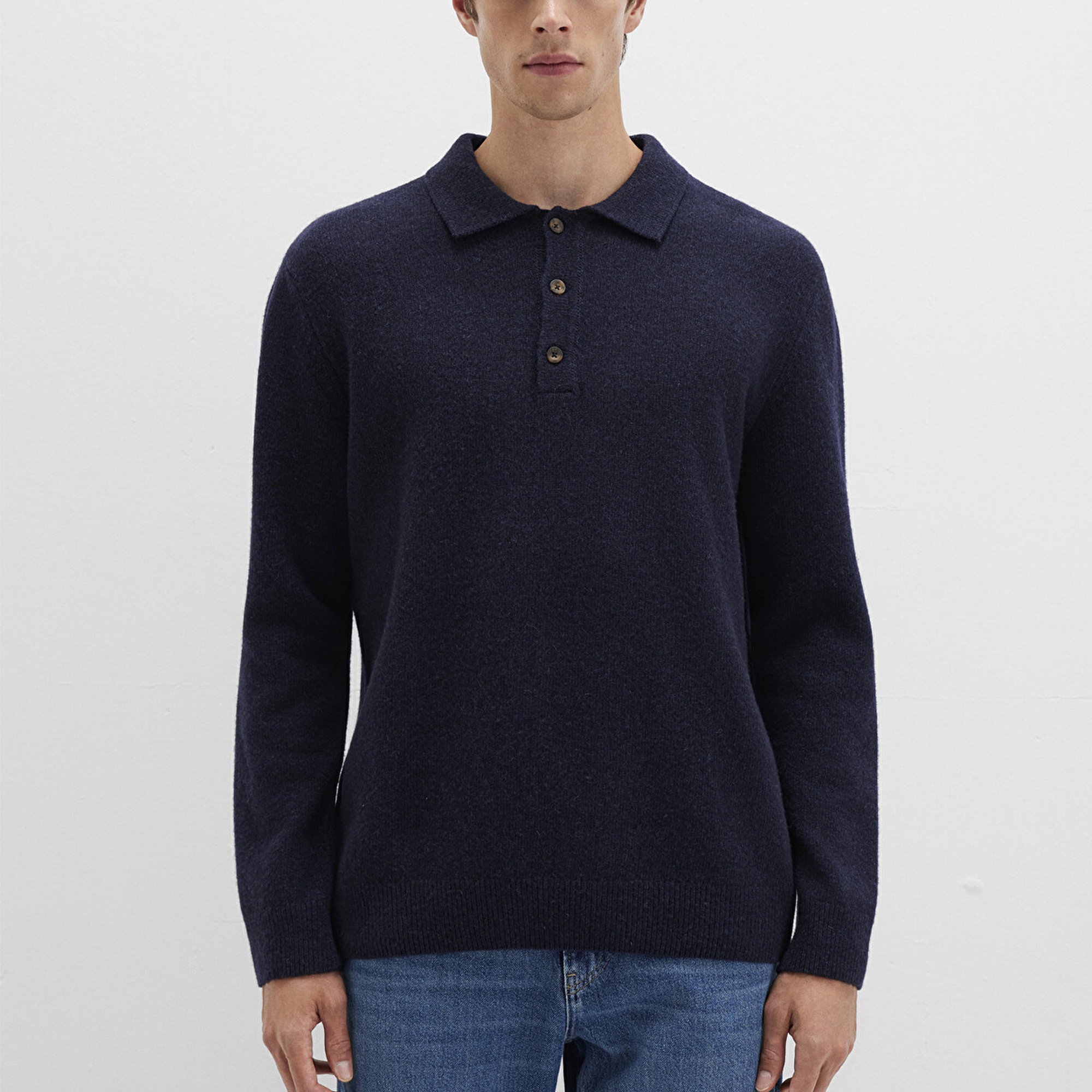 Mavi Yün Karışımlı Lacivert Triko Polo 0710255-70490