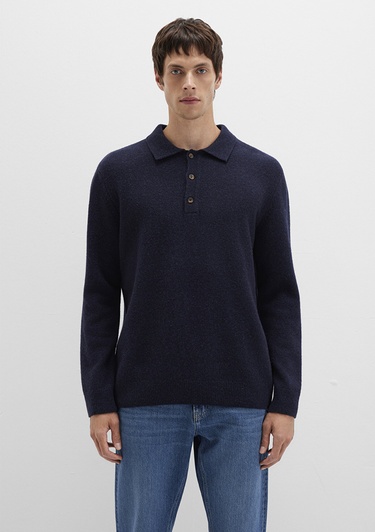  Mavi Yün Karışımlı Lacivert Triko Polo 0710255-70490