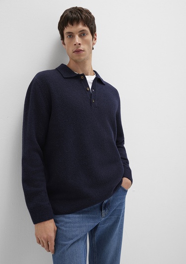  Mavi Yün Karışımlı Lacivert Triko Polo 0710255-70490