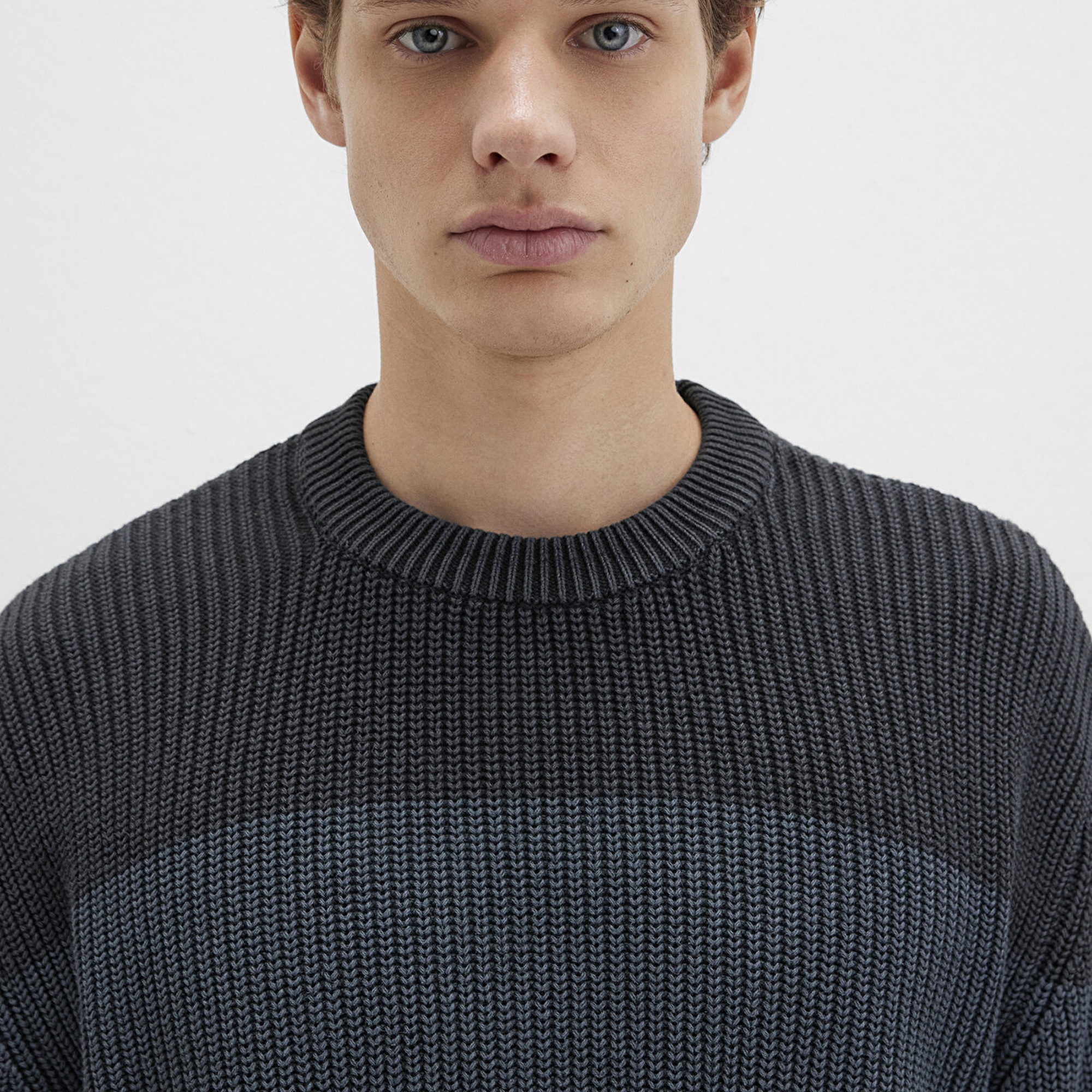 Mavi Blok Renkli Antrasit Kazak Regular Fit / Normal Kesim 0710290-70090