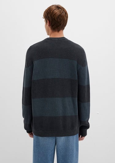  Mavi Blok Renkli Antrasit Kazak Regular Fit / Normal Kesim 0710290-70090