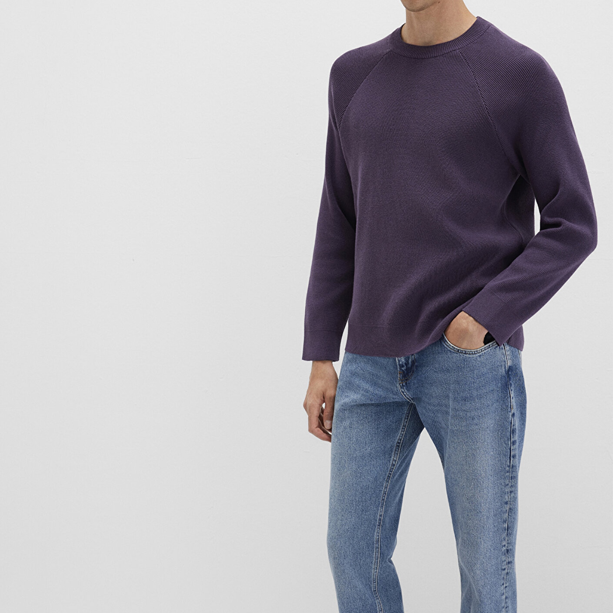 Mavi Bisiklet Yaka Mor Kazak Regular Fit / Normal Kesim 0710307-70688