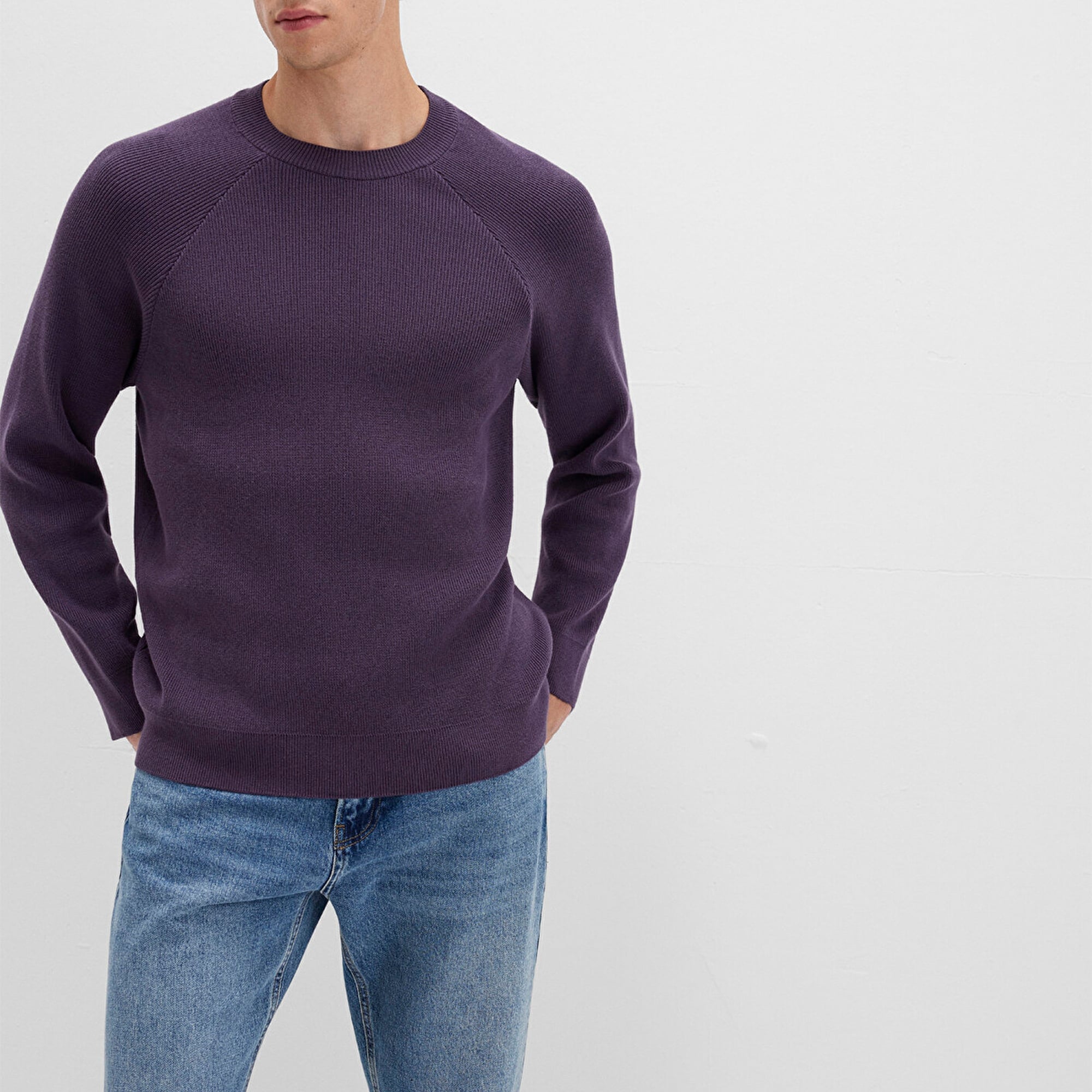 Mavi Bisiklet Yaka Mor Kazak Regular Fit / Normal Kesim 0710307-70688