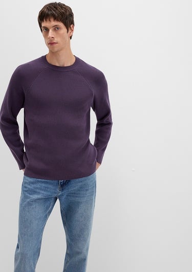  Mavi Bisiklet Yaka Mor Kazak Regular Fit / Normal Kesim 0710307-70688