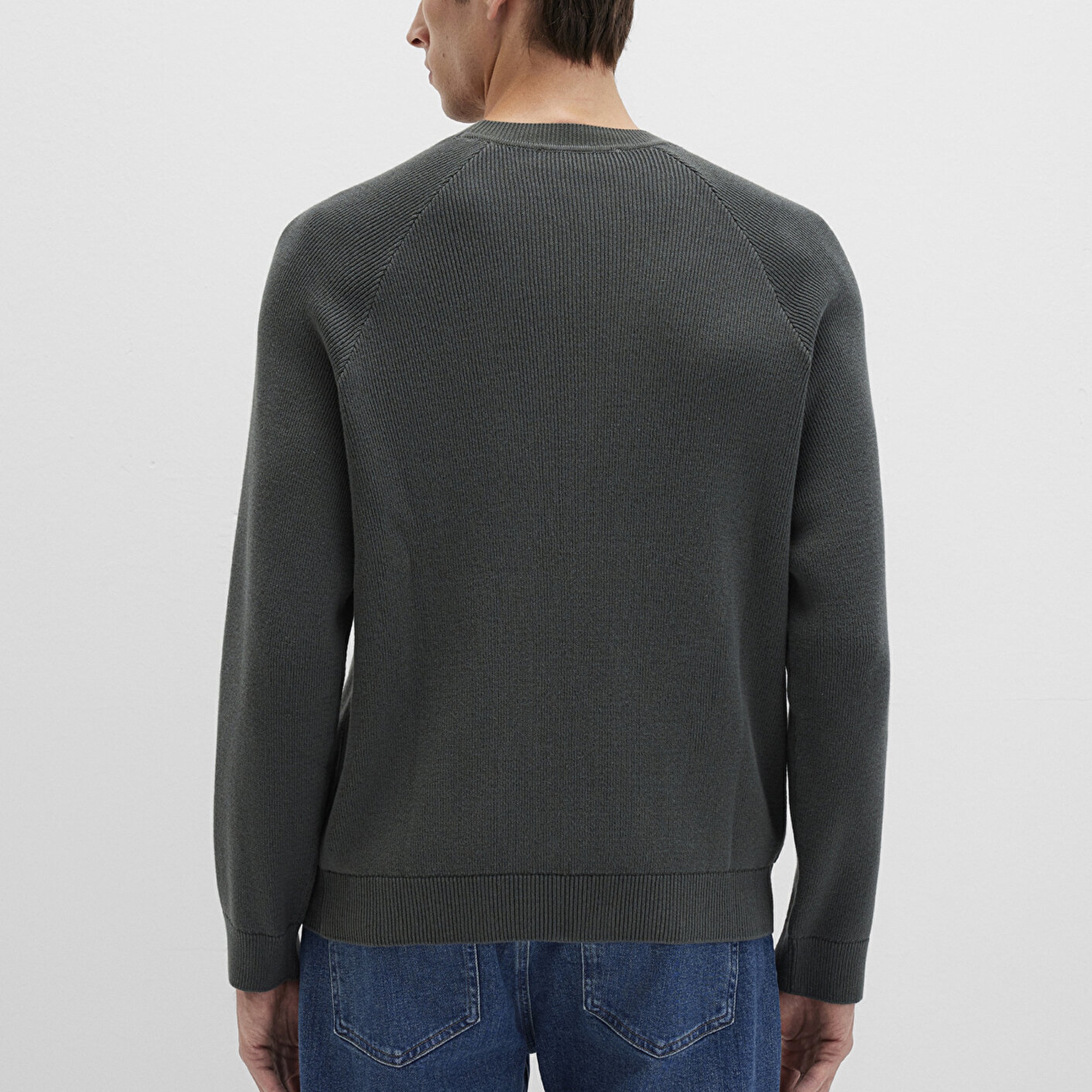 Mavi Bisiklet Yaka Yeşil Kazak Regular Fit / Normal Kesim 0710307-71598