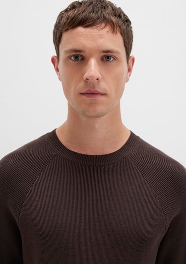  Mavi Bisiklet Yaka Kahverengi Kazak Regular Fit / Normal Kesim 0710307-70219