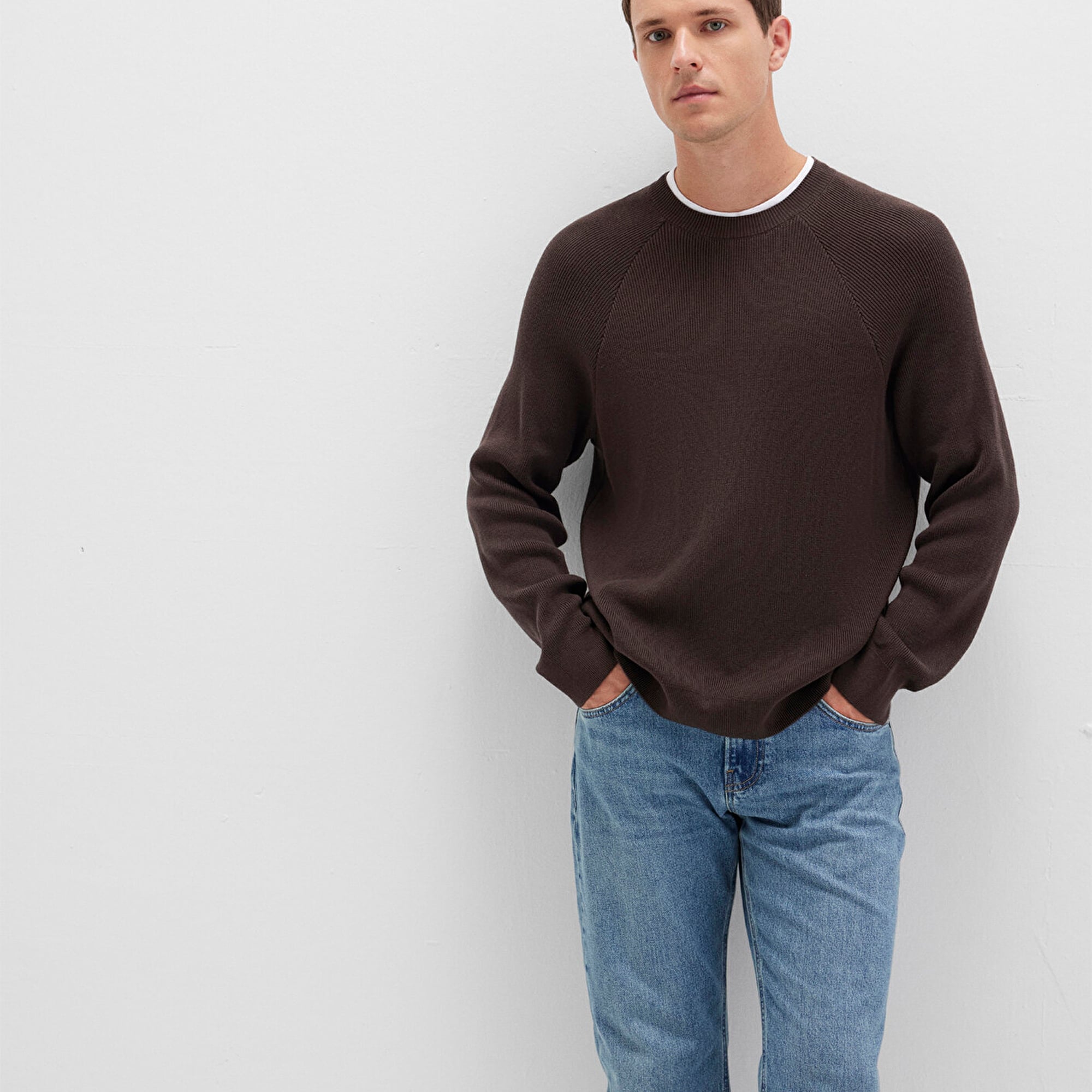 Mavi Bisiklet Yaka Kahverengi Kazak Regular Fit / Normal Kesim 0710307-70219