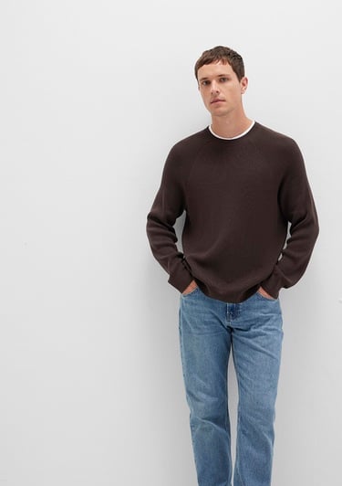  Mavi Bisiklet Yaka Kahverengi Kazak Regular Fit / Normal Kesim 0710307-70219