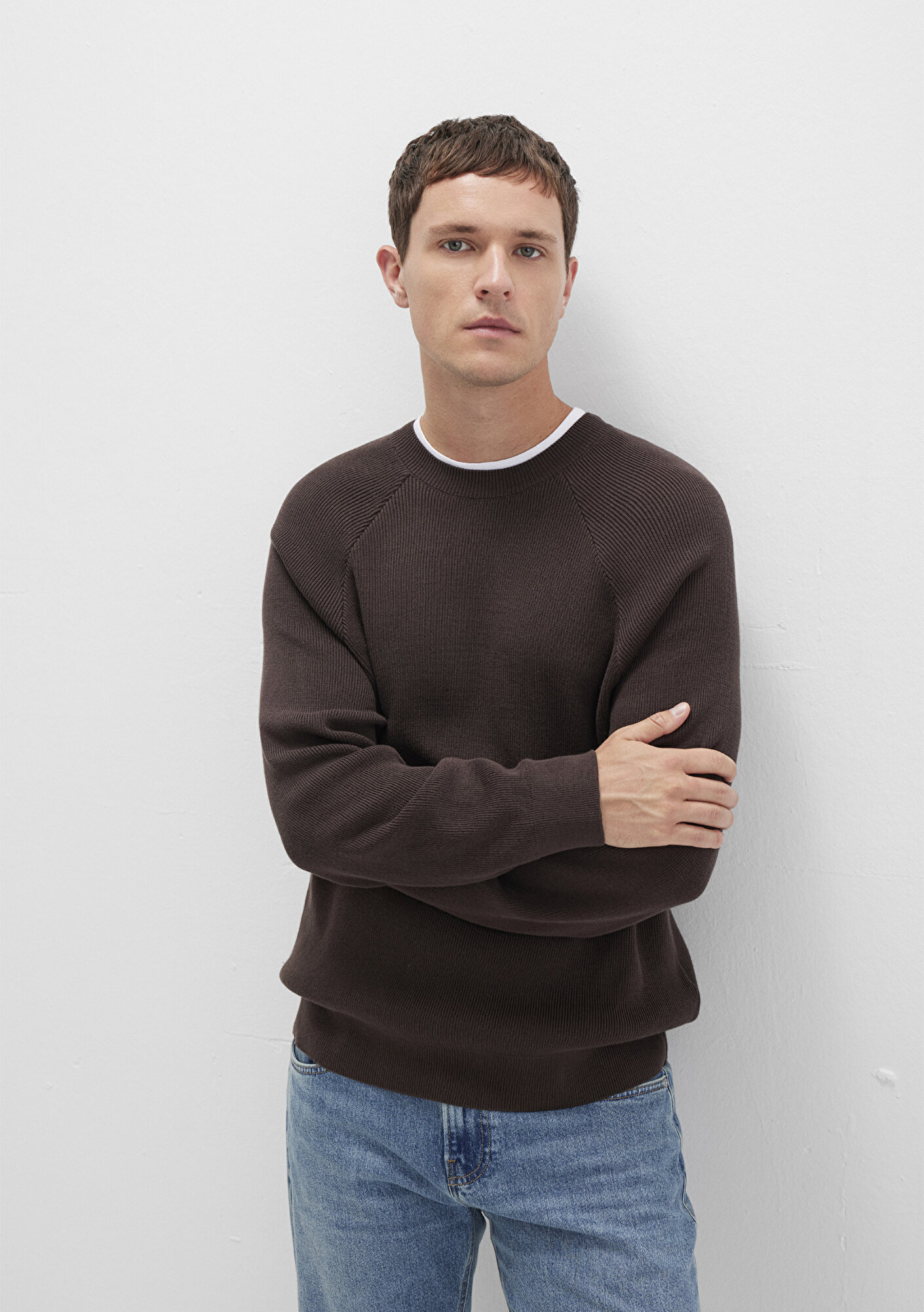  Mavi Bisiklet Yaka Kahverengi Kazak Regular Fit / Normal Kesim 0710307-70219