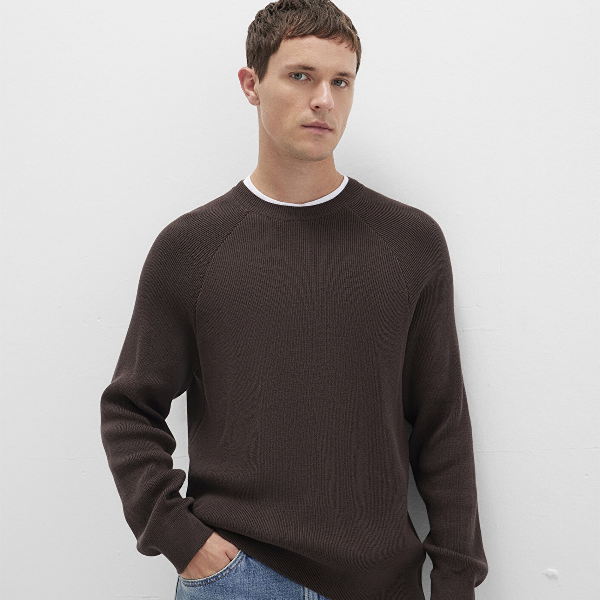 Mavi Bisiklet Yaka Kahverengi Kazak Regular Fit / Normal Kesim 0710307-70219