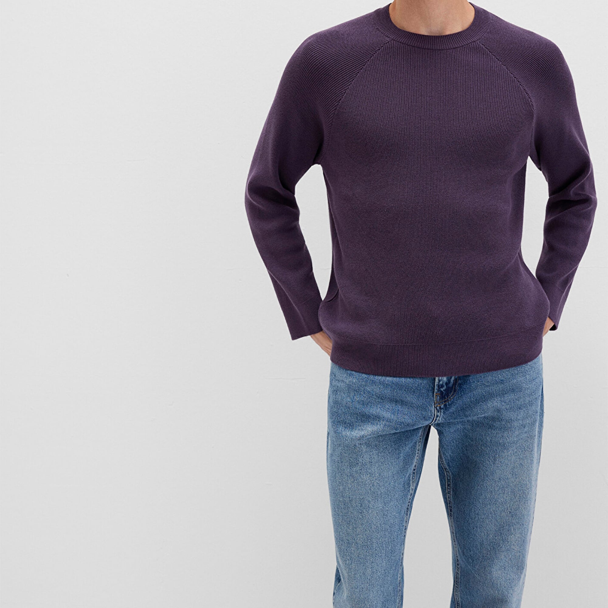 Mavi Bisiklet Yaka Mor Kazak Regular Fit / Normal Kesim 0710307-70688