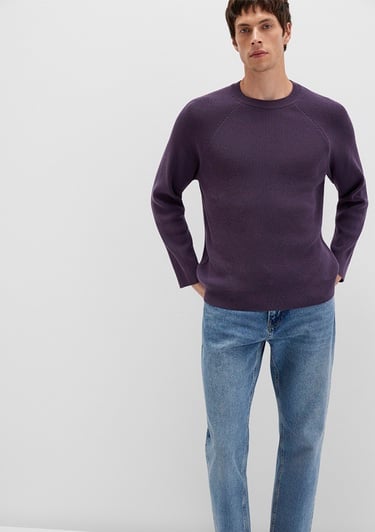  Mavi Bisiklet Yaka Mor Kazak Regular Fit / Normal Kesim 0710307-70688