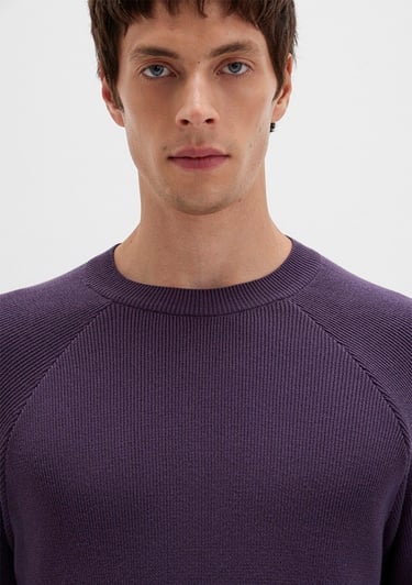  Mavi Bisiklet Yaka Mor Kazak Regular Fit / Normal Kesim 0710307-70688