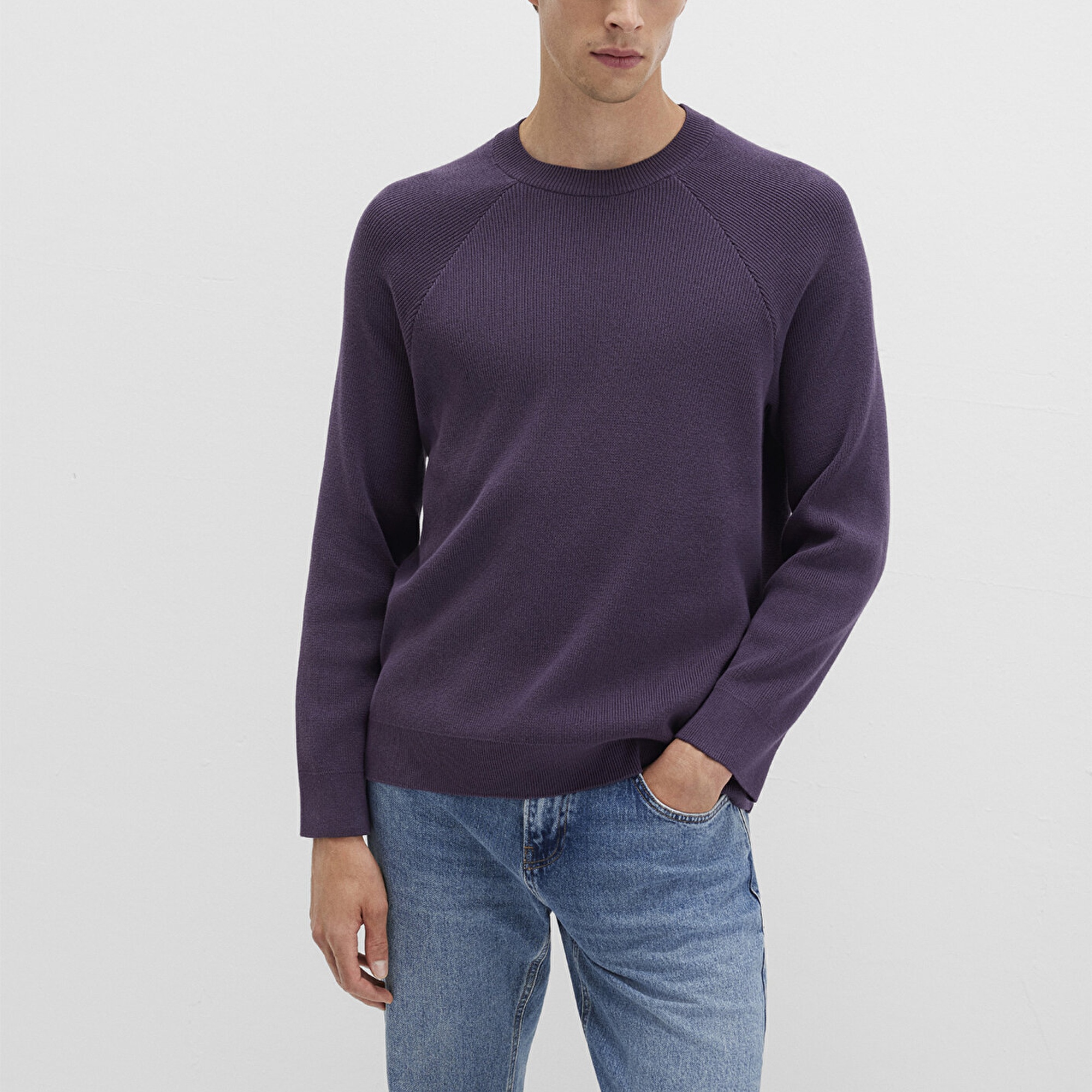 Mavi Bisiklet Yaka Mor Kazak Regular Fit / Normal Kesim 0710307-70688