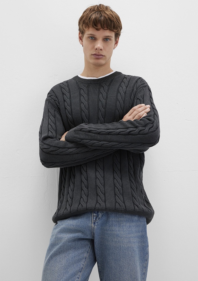  Mavi Antrasit Örgü Kazak Regular Fit / Normal Kesim 0710313-70076