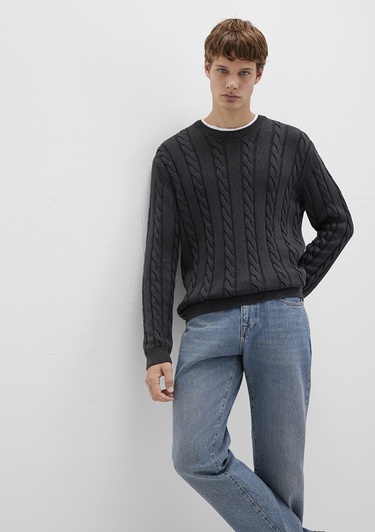  Mavi Antrasit Örgü Kazak Regular Fit / Normal Kesim 0710313-70076