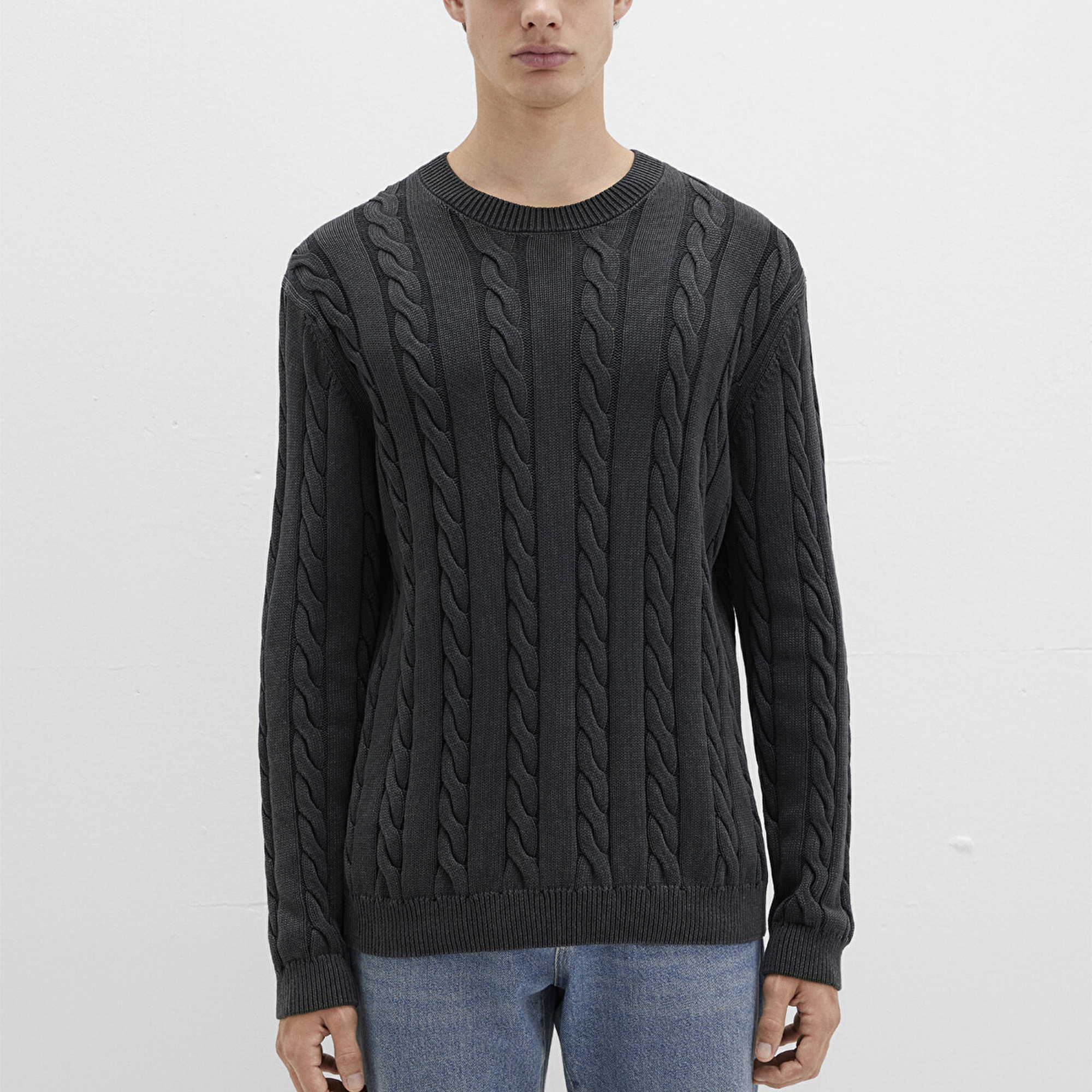 Mavi Antrasit Örgü Kazak Regular Fit / Normal Kesim 0710313-70076