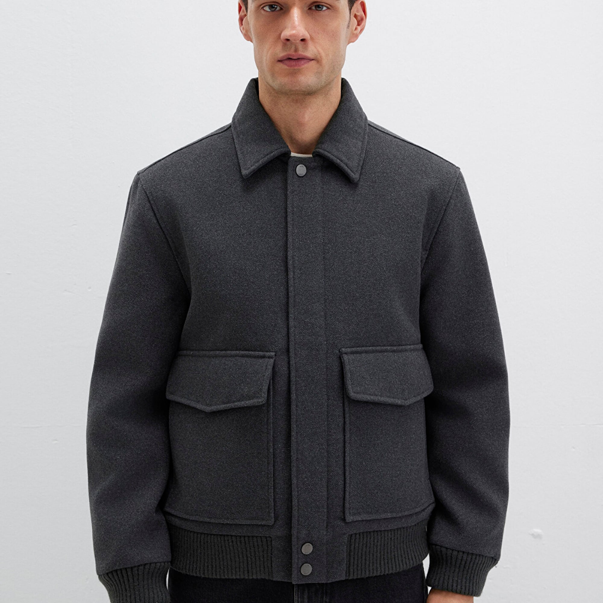 Mavi Yün Karışımlı Antrasit Ceket Regular Fit / Normal Kesim 0110658-80023