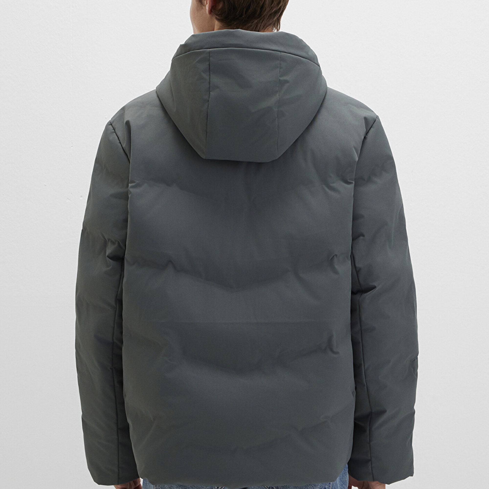 Mavi Kapüşonlu Yeşil Şişme Mont 0110651-71598