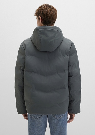  Mavi Kapüşonlu Yeşil Şişme Mont 0110651-71598