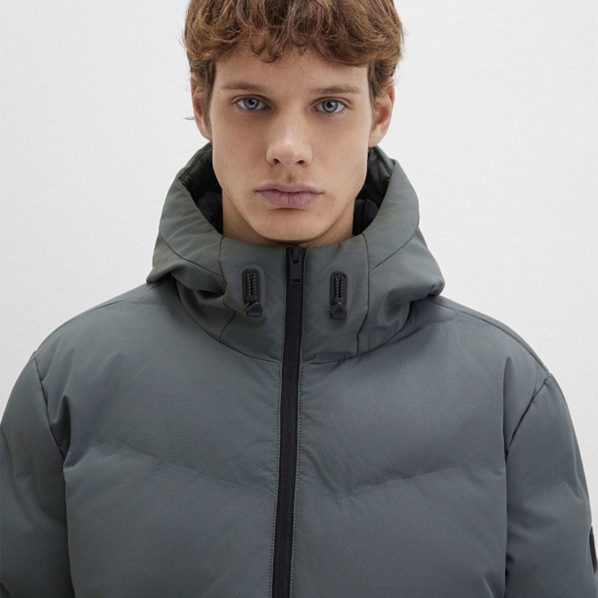 Mavi Kapüşonlu Yeşil Şişme Mont 0110651-71598