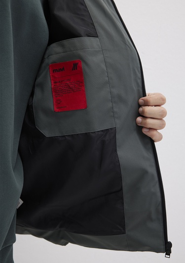  Mavi Kapüşonlu Yeşil Şişme Mont 0110651-71598