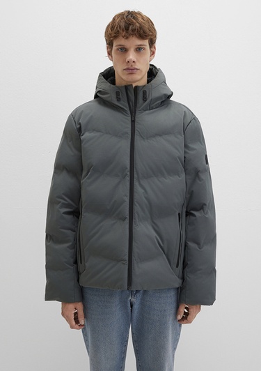  Mavi Kapüşonlu Yeşil Şişme Mont 0110651-71598