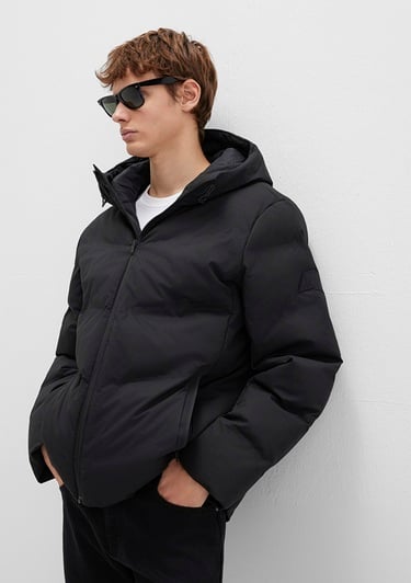  Mavi Kapüşonlu Siyah Şişme Mont 0110651-71379