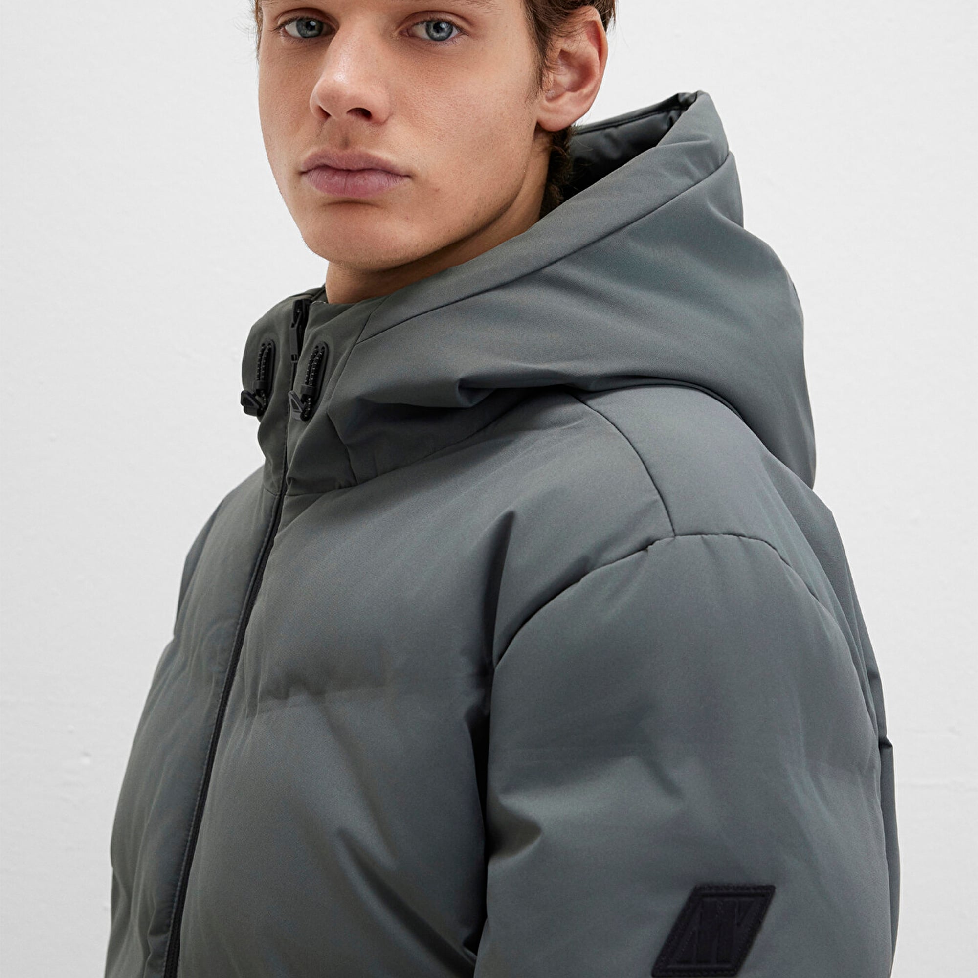 Mavi Kapüşonlu Yeşil Şişme Mont 0110651-71598