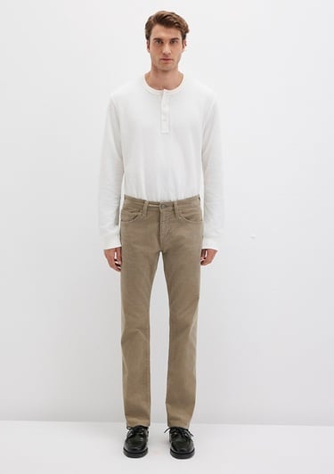  Mavi Martin Koyu Bej Kadife Pantolon 0037888246