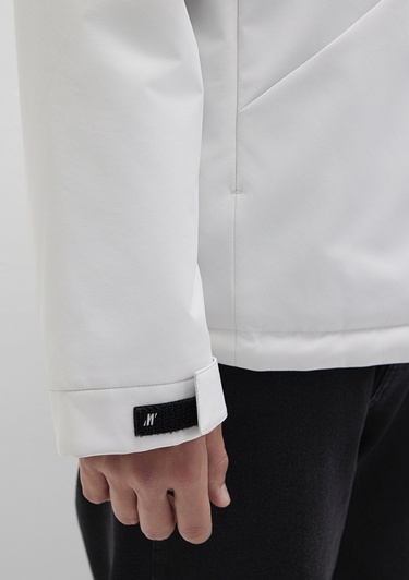  Mavi Kapüşonlu Gri Şişme Mont 0110441-83746