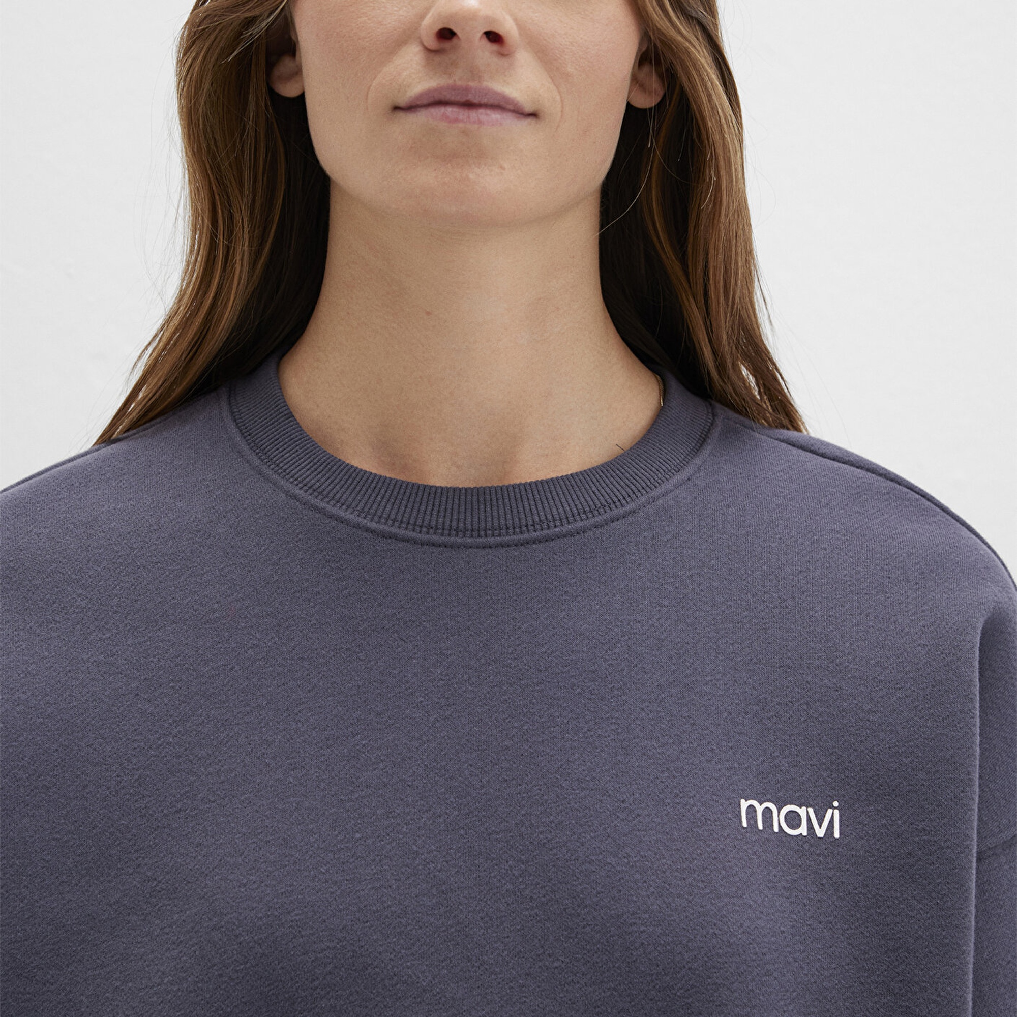 Mavi Mavi Logo Baskılı Gri Sweatshirt 1S10490-80932