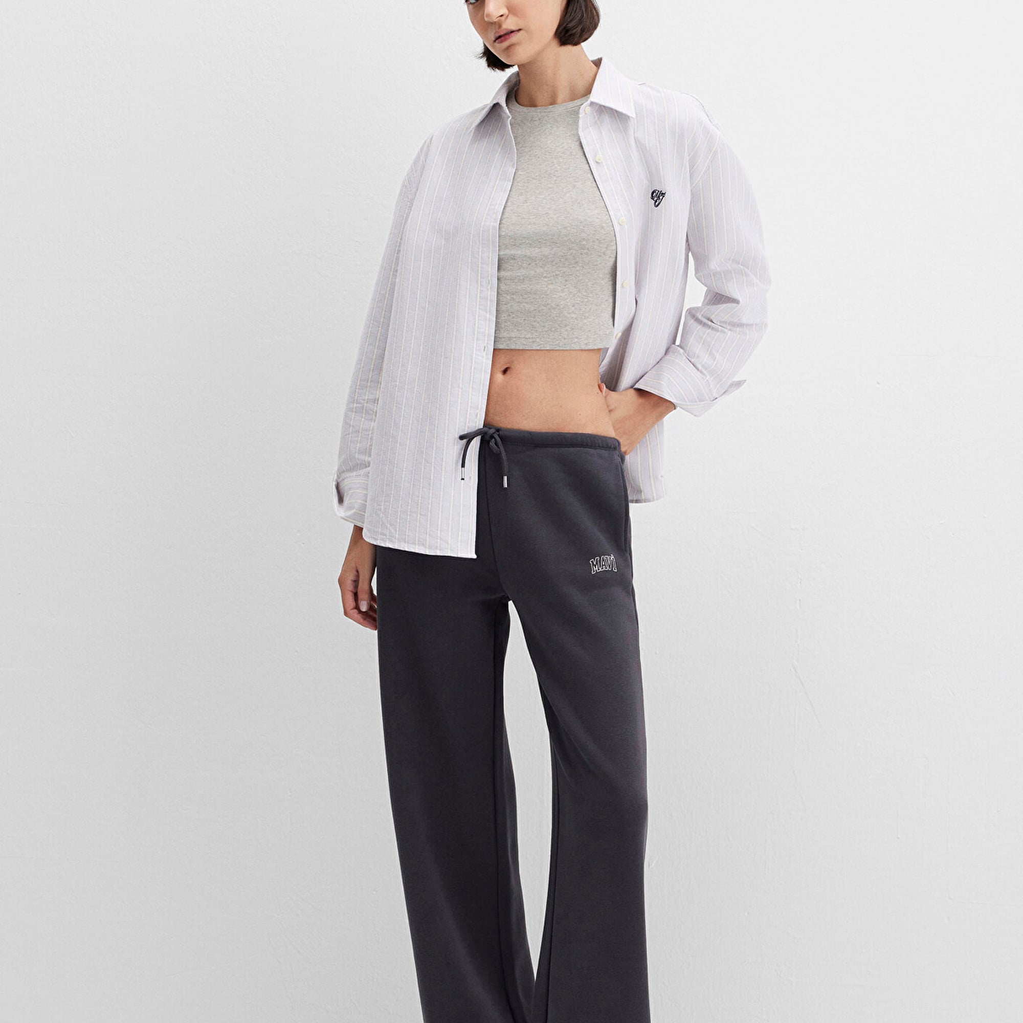 Mavi Mavi Logo Baskılı Antrasit Eşofman Altı 1011124-70087