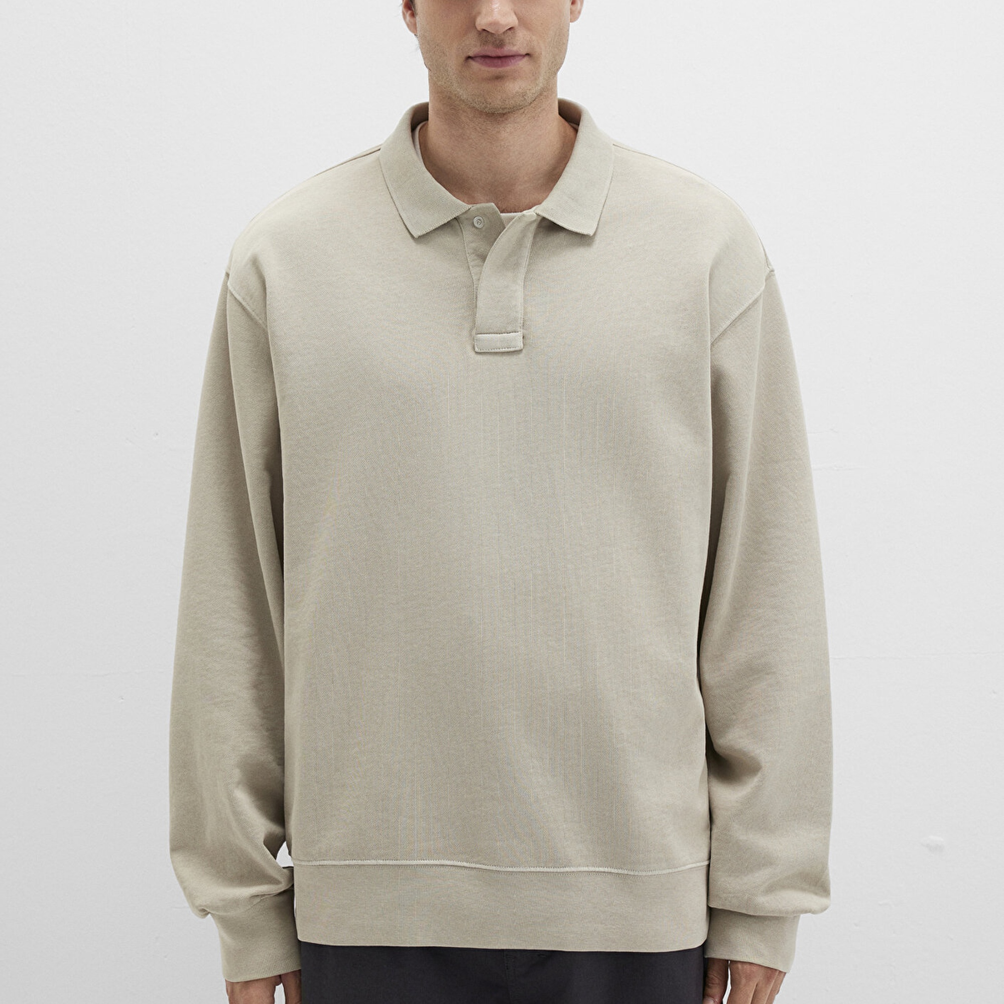 Mavi Bej Polo Sweatshirt 0S10323-70146