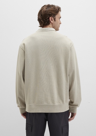  Mavi Bej Polo Sweatshirt 0S10323-70146