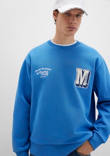  Mavi M Logo Nakış Detaylı Mavi Sweatshirt 0S10492-81330
