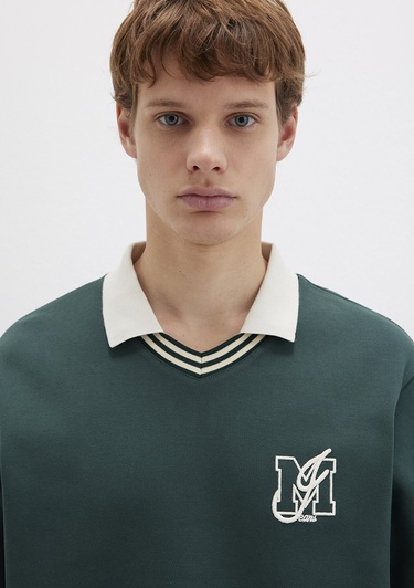  Mavi M Logo Bisiklet Yaka Yeşil İnterlok Sweatshirt 0S10487-71539