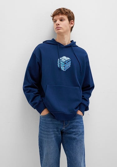  Mavi Mavi Baskılı Kapüşonlu Lacivert Sweatshirt 0S10397-89353