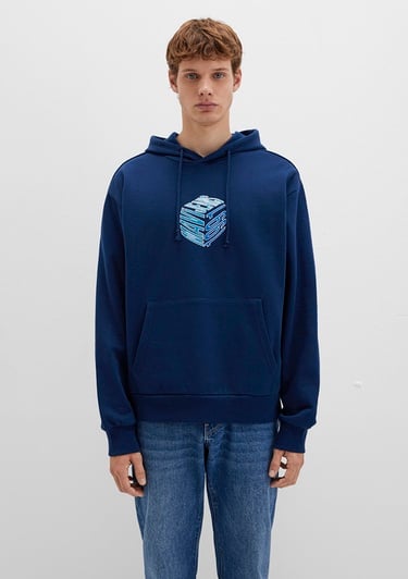  Mavi Mavi Baskılı Kapüşonlu Lacivert Sweatshirt 0S10397-89353