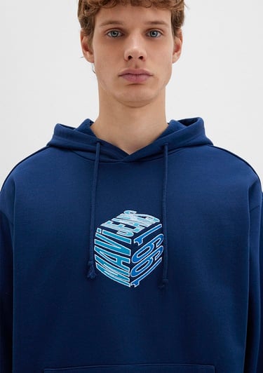 Mavi Mavi Baskılı Kapüşonlu Lacivert Sweatshirt 0S10397-89353