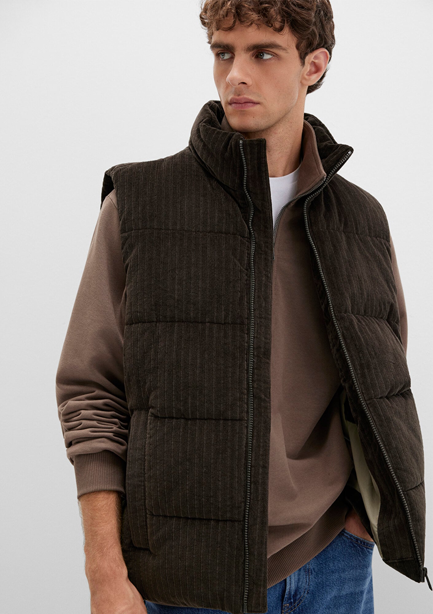  Mavi Kahverengi Şişme Yelek Regular Fit / Normal Kesim 0110659-71552