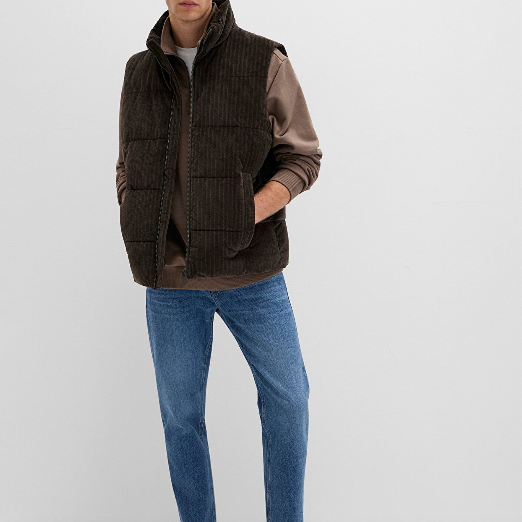 Mavi Kahverengi Şişme Yelek Regular Fit / Normal Kesim 0110659-71552