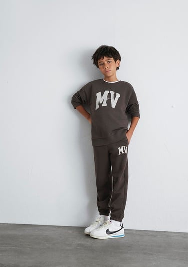  Mavi MV Baskılı Kahverengi Eşofman Altı 6010010-71593