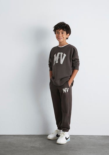  Mavi MV Baskılı Kahverengi Eşofman Altı 6010010-71593