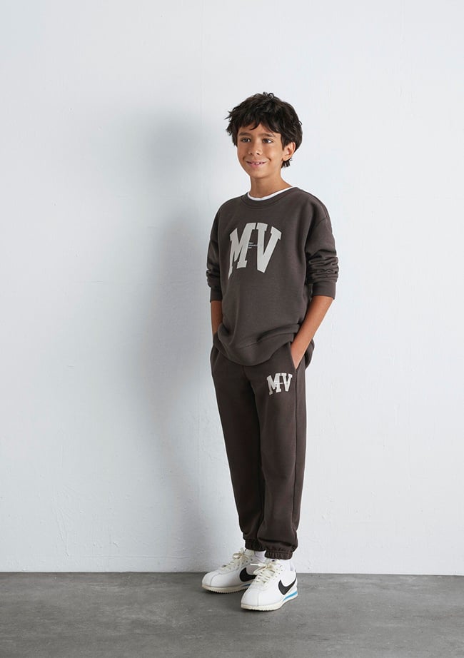  Mavi MV Baskılı Kahverengi Eşofman Altı 6010010-71593