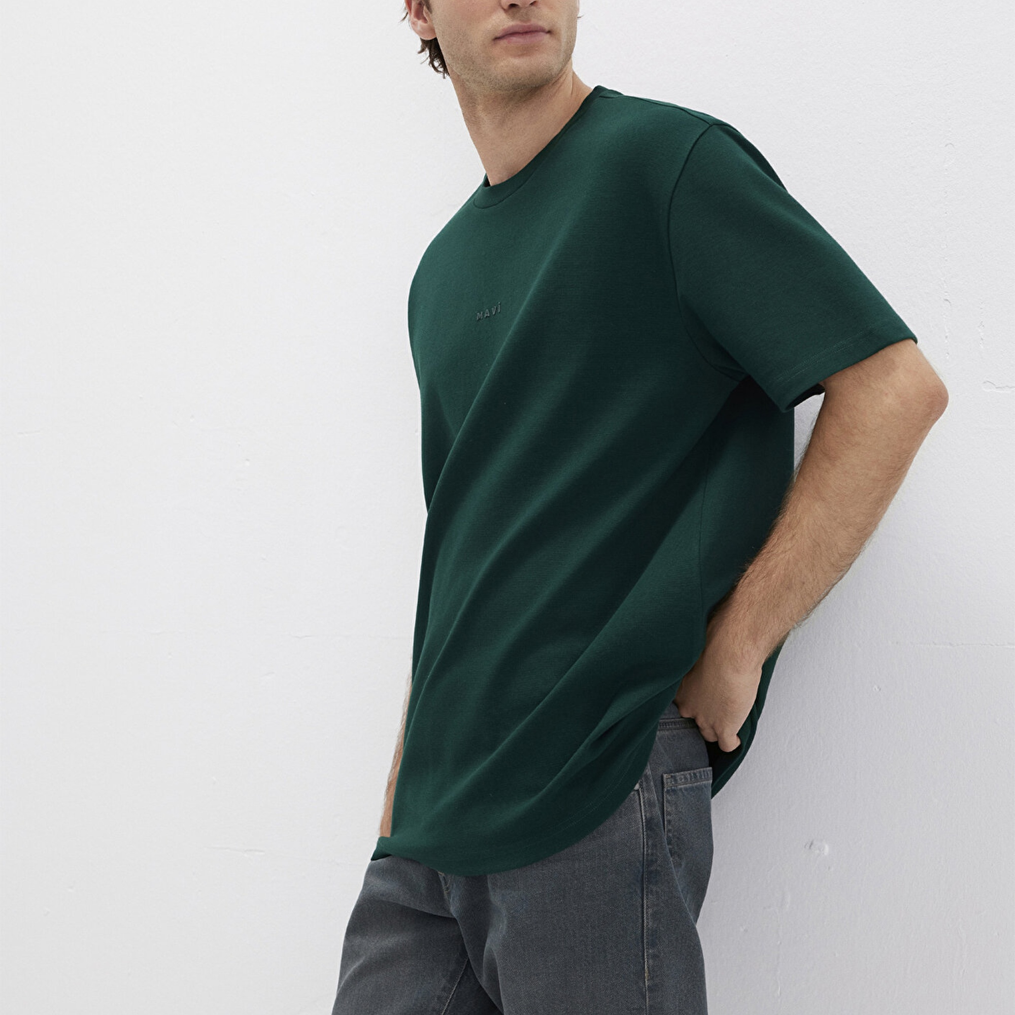 Mavi Mavi Logo Baskılı Yeşil Tişört Loose 0613250-71929