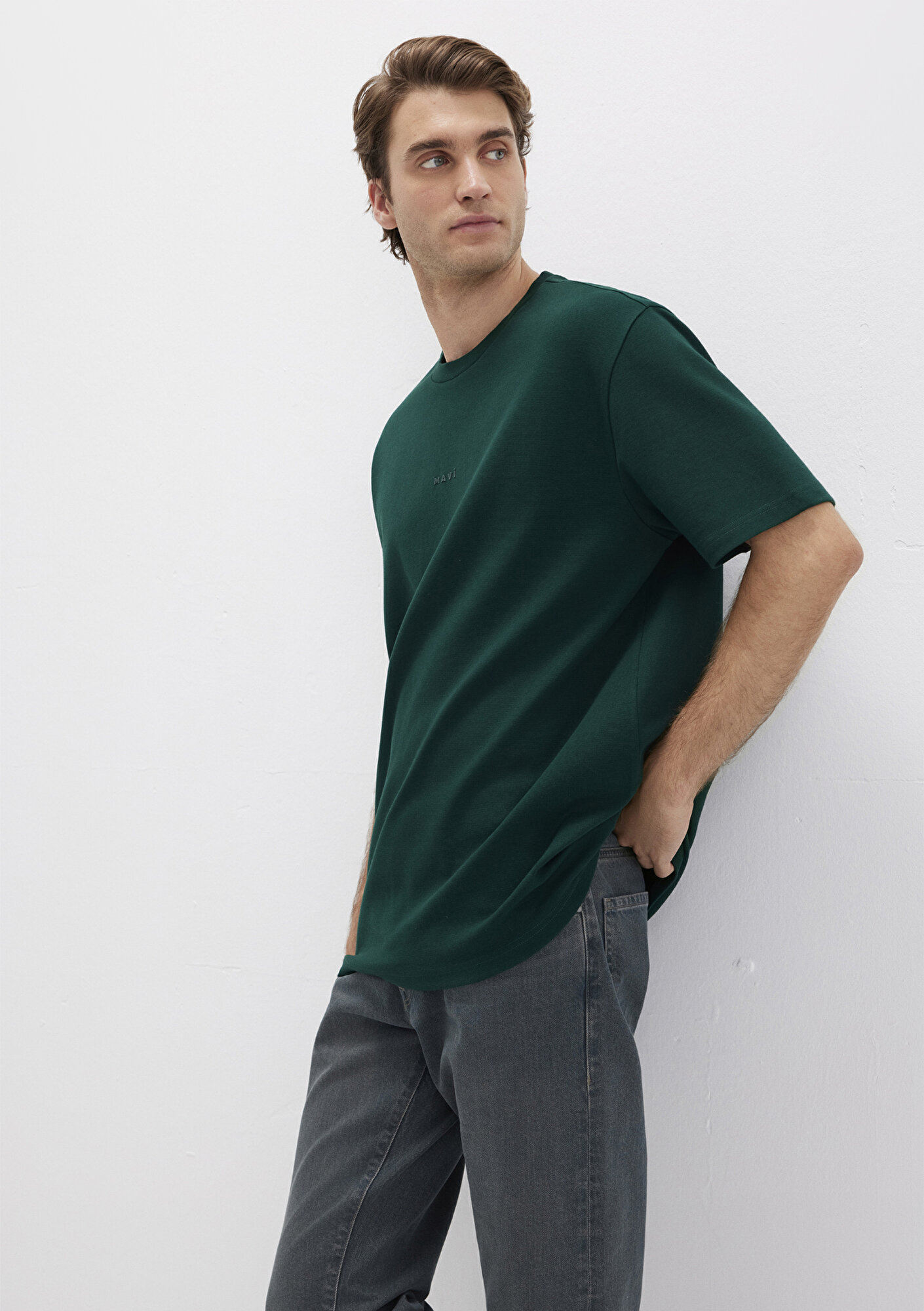  Mavi Mavi Logo Baskılı Yeşil Tişört Loose 0613250-71929