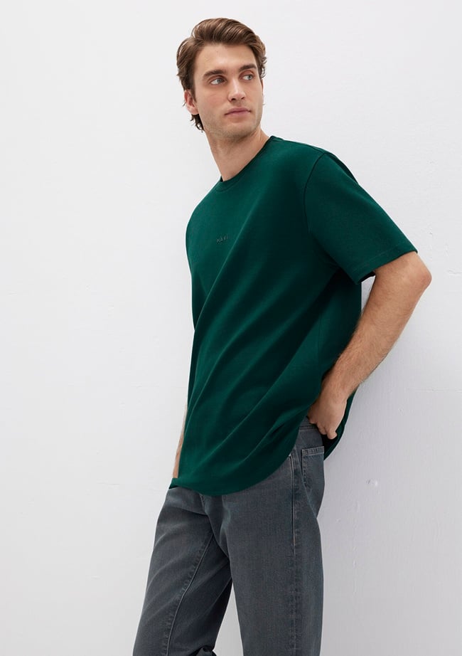  Mavi Mavi Logo Baskılı Yeşil Tişört Loose 0613250-71929