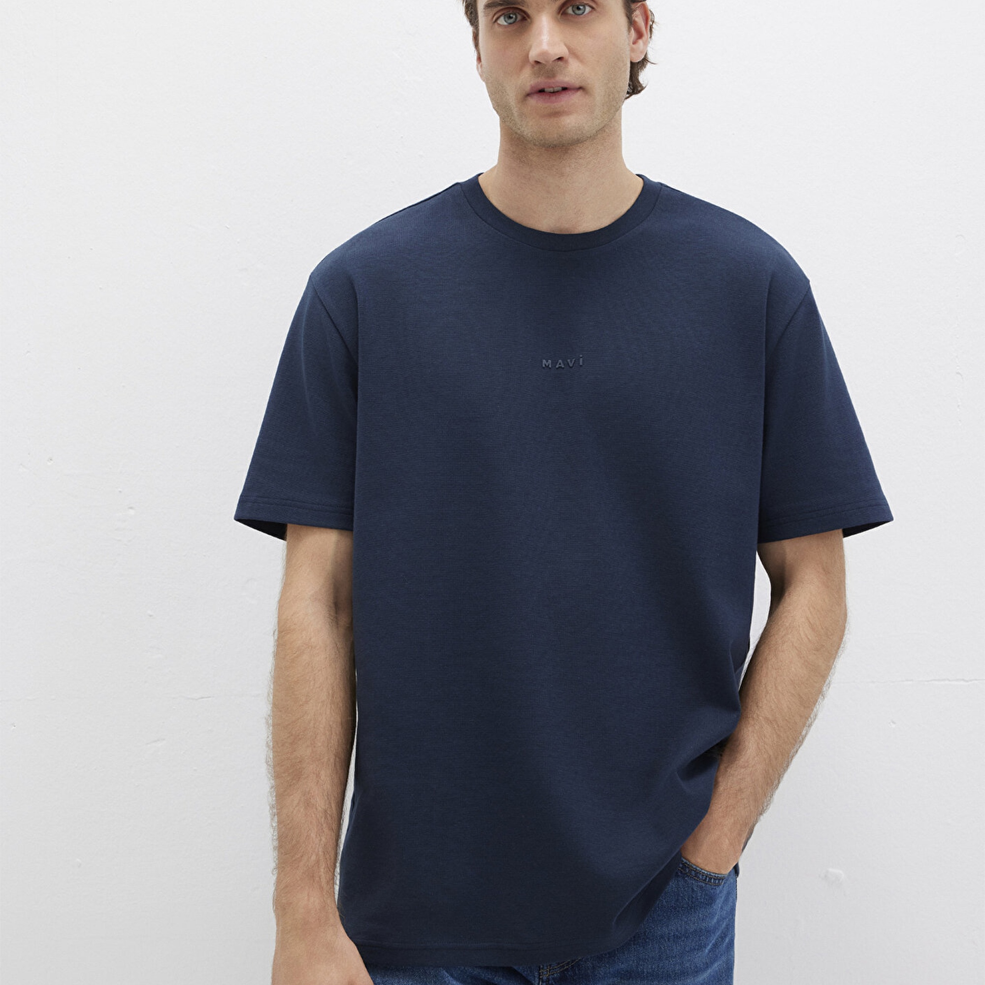 Mavi Mavi Logo Baskılı Lacivert Tişört Loose 0613250-70490