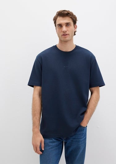  Mavi Mavi Logo Baskılı Lacivert Tişört Loose 0613250-70490